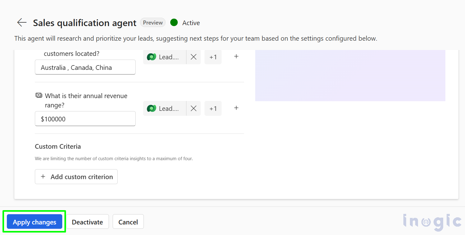 Sales Qualification Agent in Dynamics 365