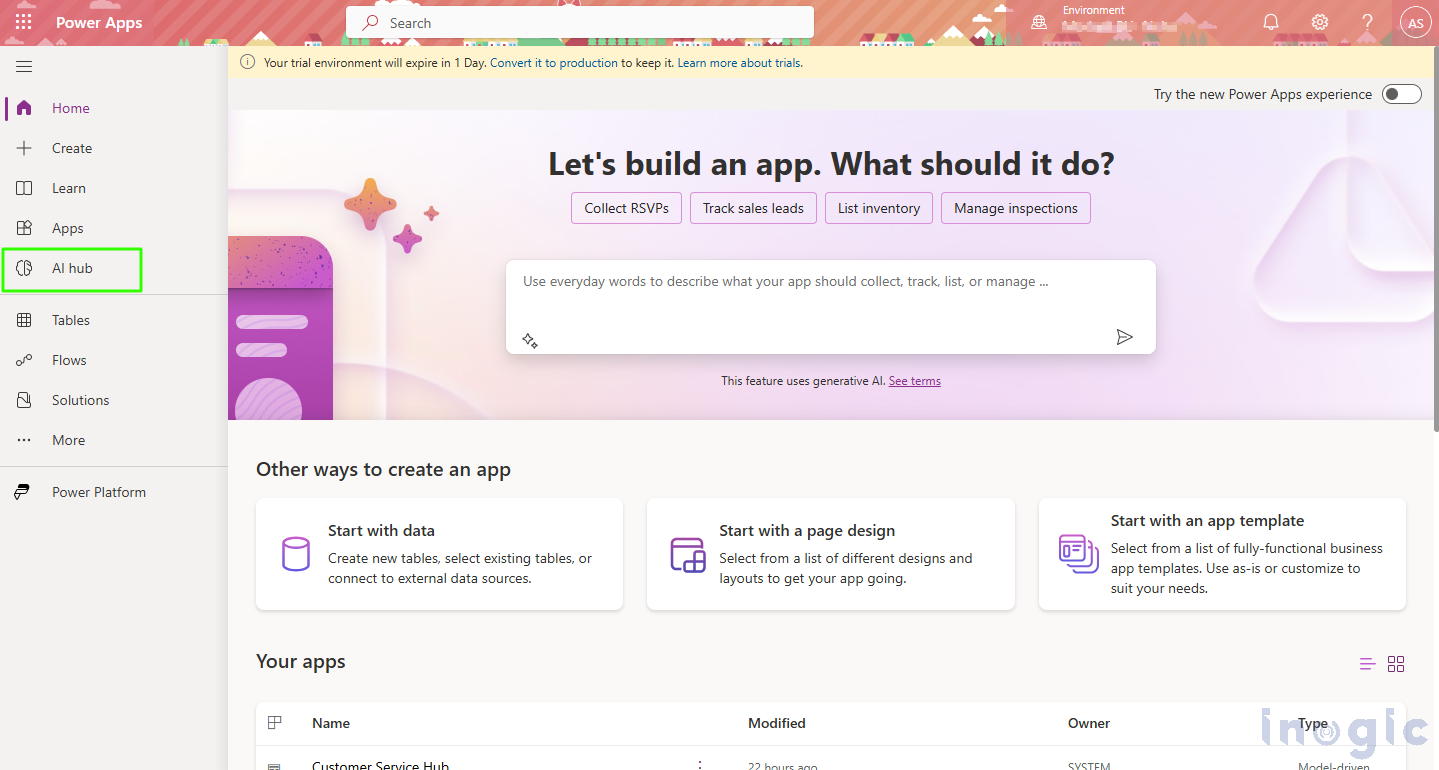 AI Prompts Using Copilot in Power Apps