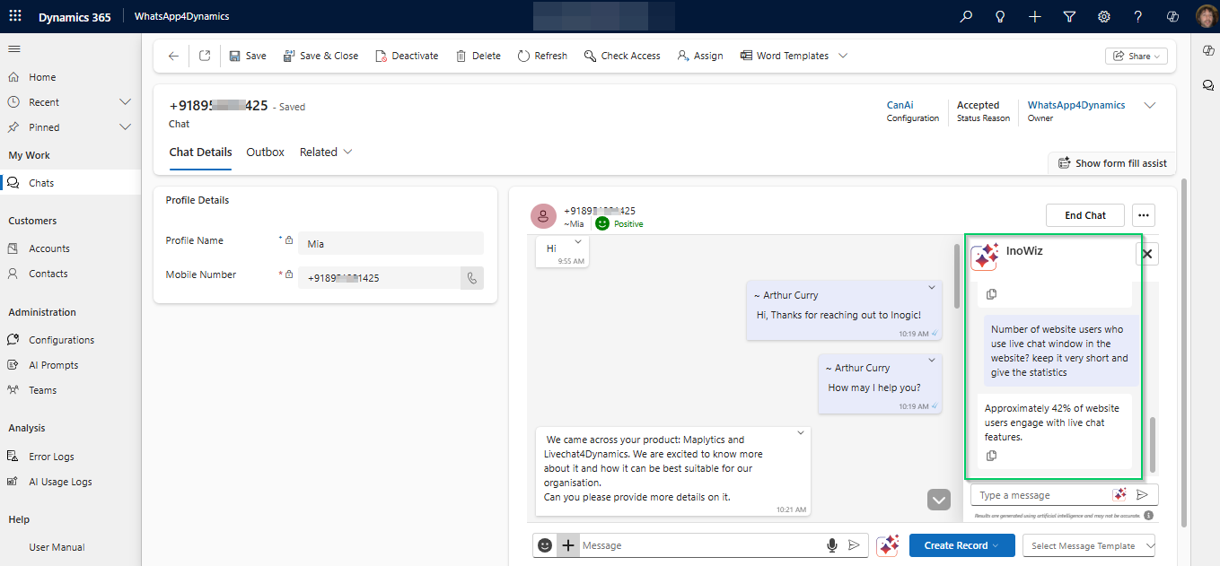 AI Meets WhatsApp in Dynamics 365