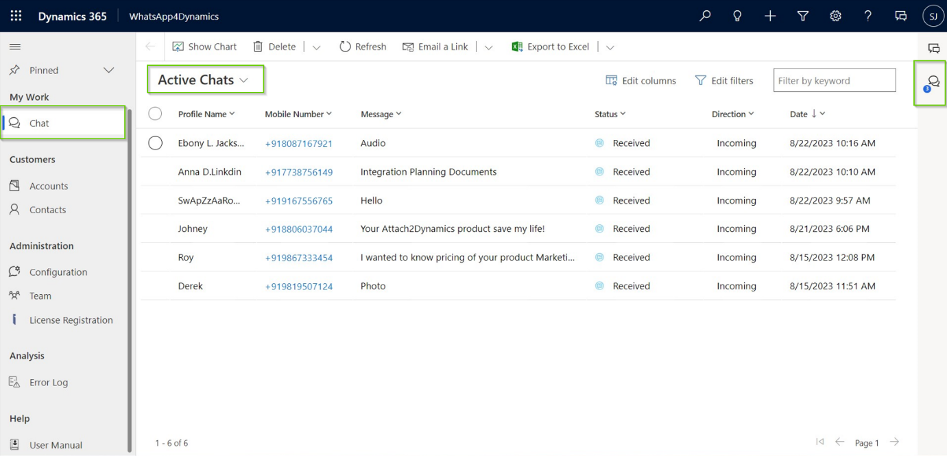 Dynamics 365 CRM Records from WhatsApp Chats