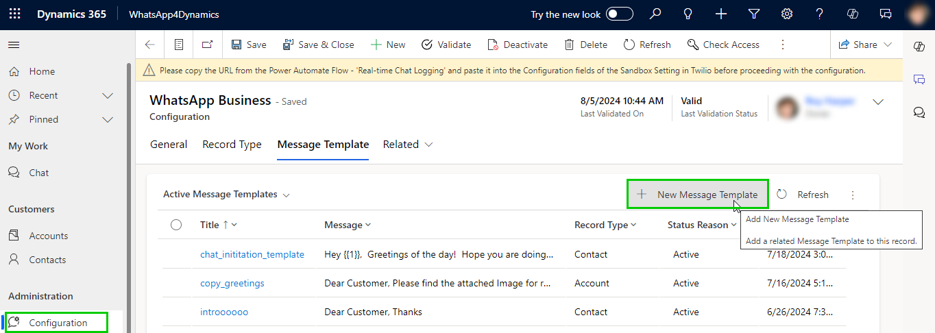 Dynamics 365 CRM Records from WhatsApp Chats