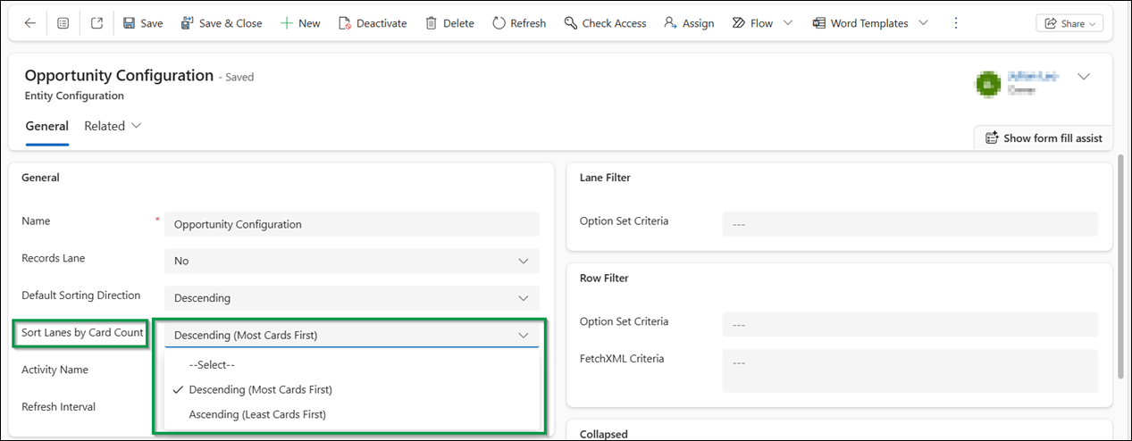 Dynamics 365 CRM Kanban View