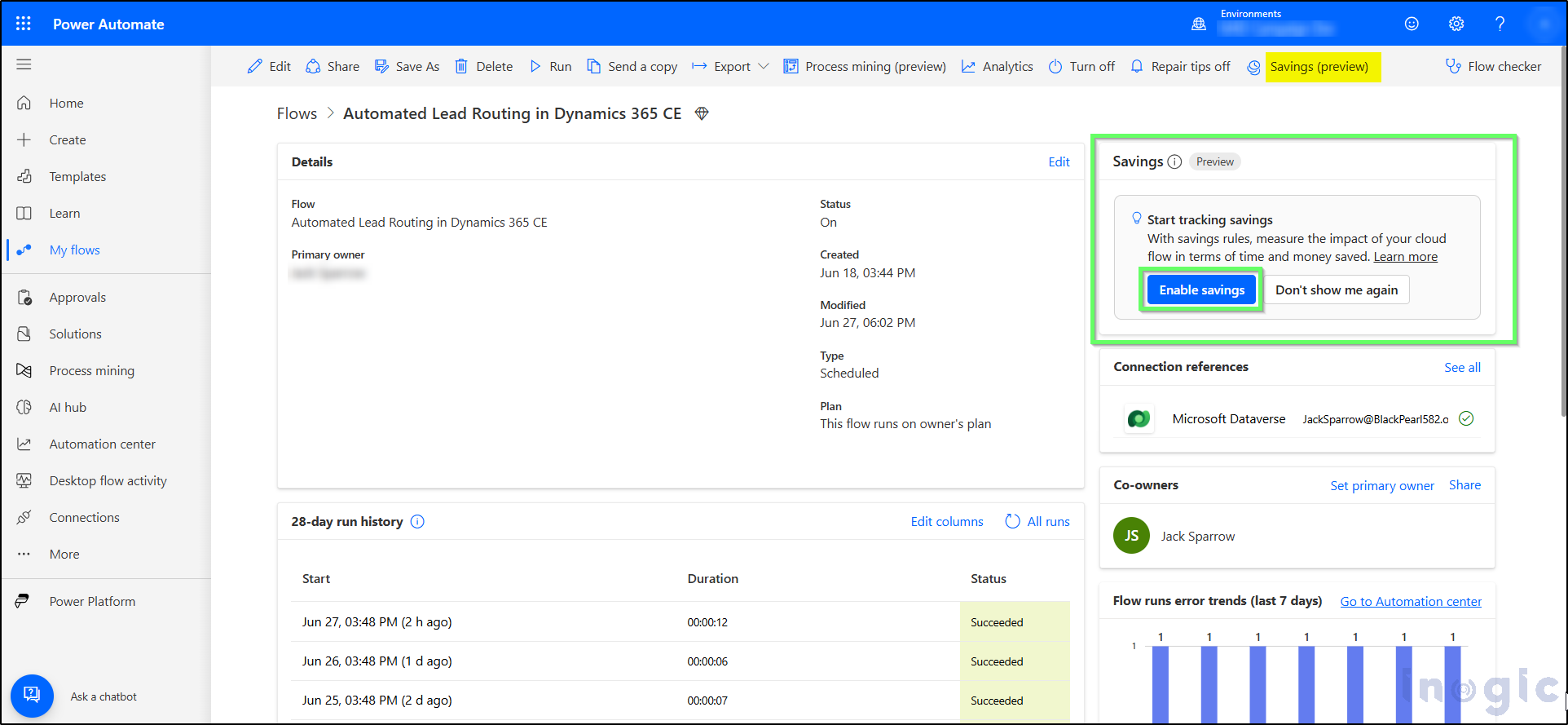 Power Automate flow