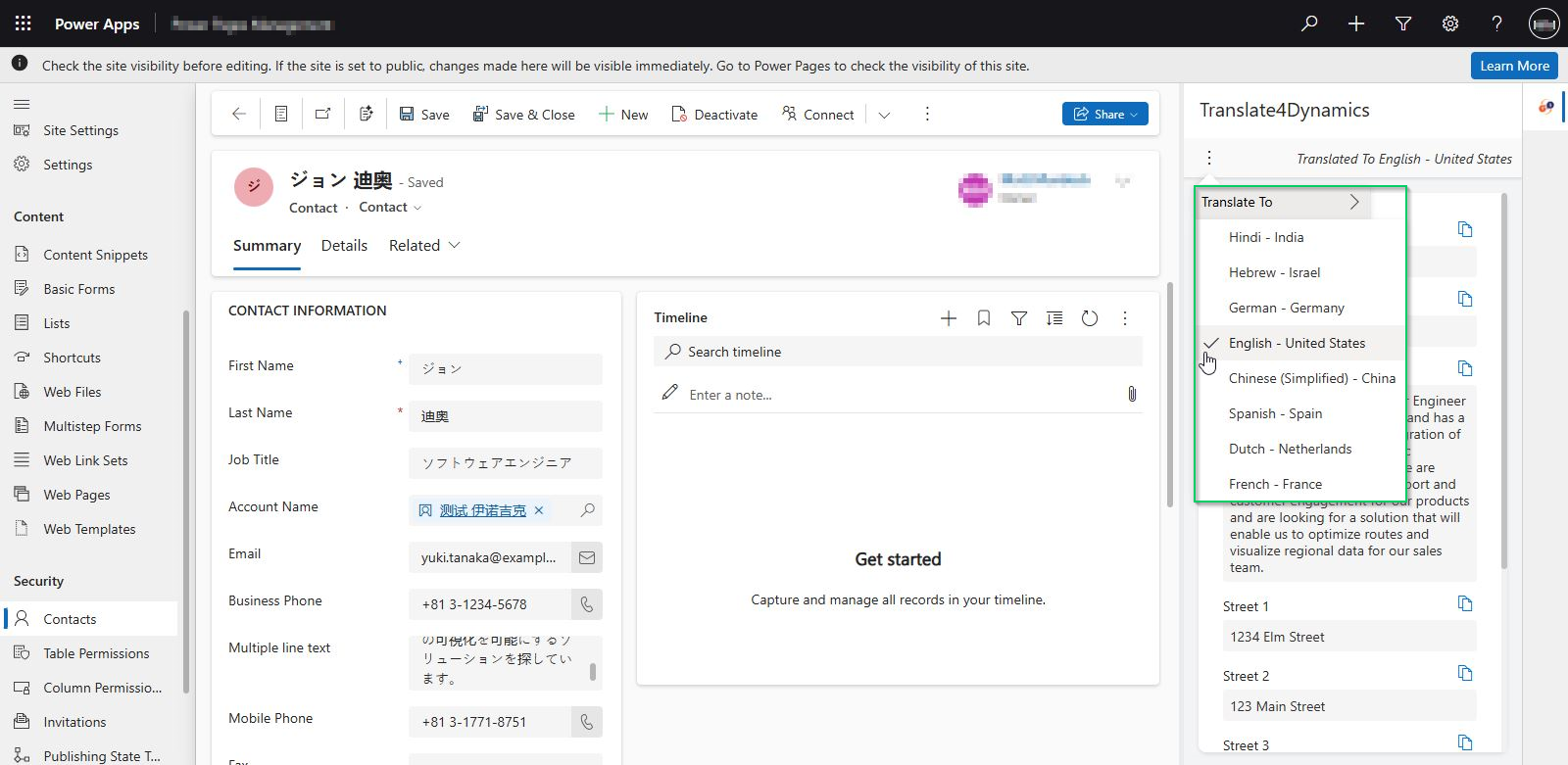 Dynamics 365 CRM Translation