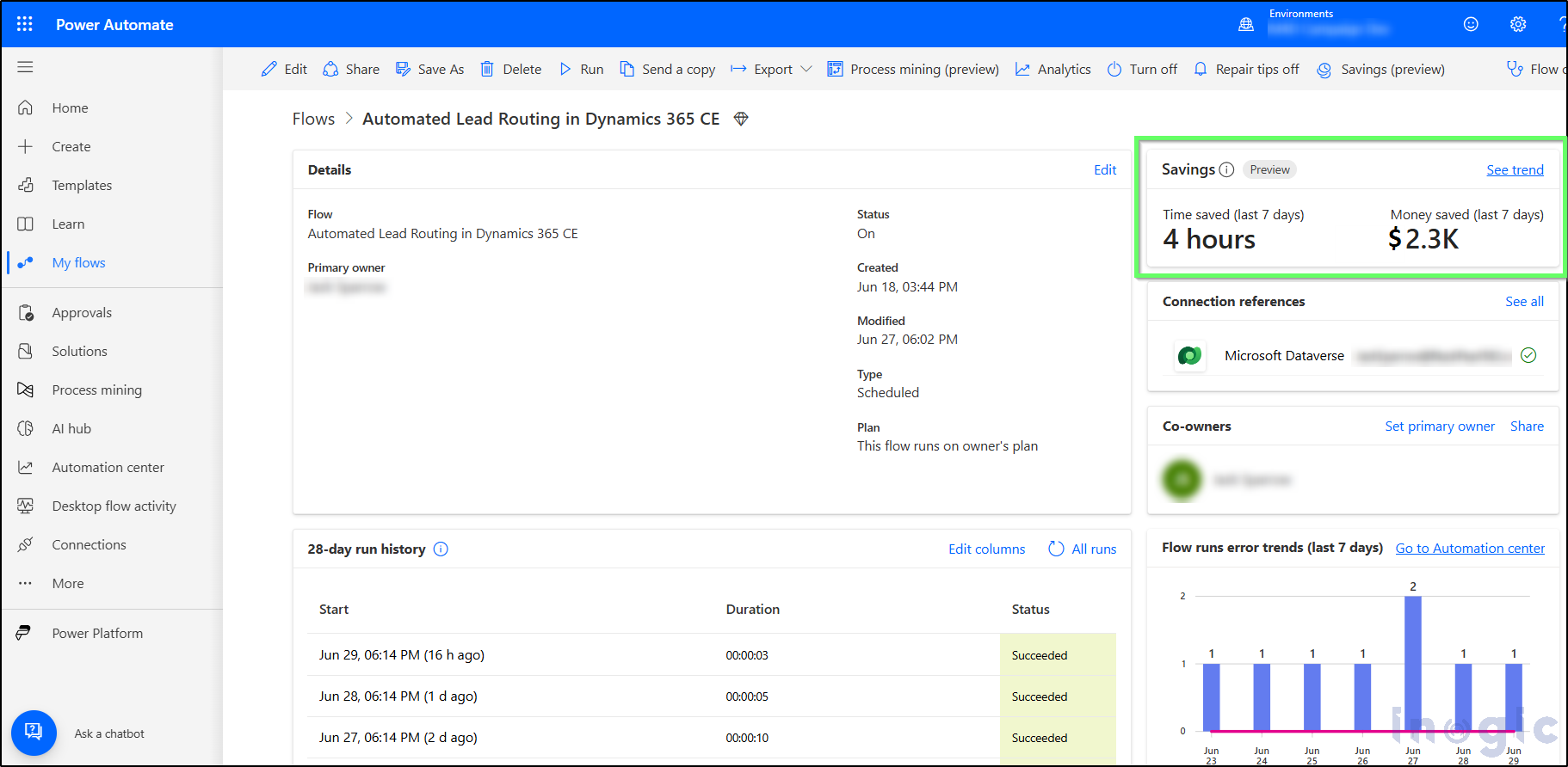 Power Automate flow