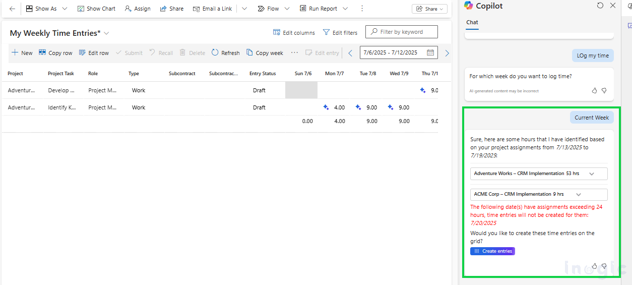 Copilot Transforms Time Entry in Dynamics 365 Project Operations