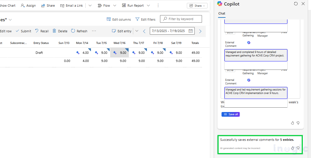 Copilot Transforms Time Entry in Dynamics 365 Project Operations