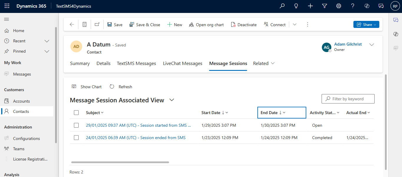 Integrate SMS with Microsoft Dynamics 365 CRM