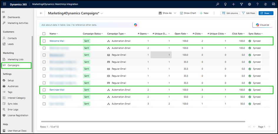 Sync Mailchimp & Dynamics 365 CRM Data
