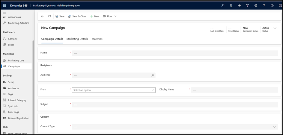 Sync Mailchimp & Dynamics 365 CRM Data