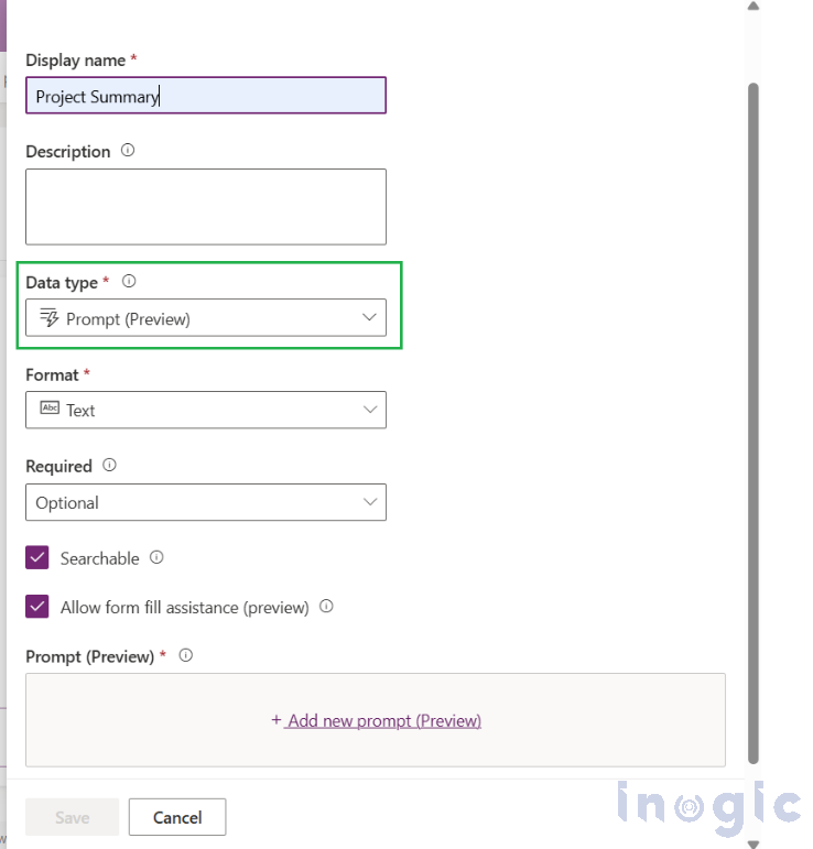 Configure and Use the Prompt Column in Dataverse