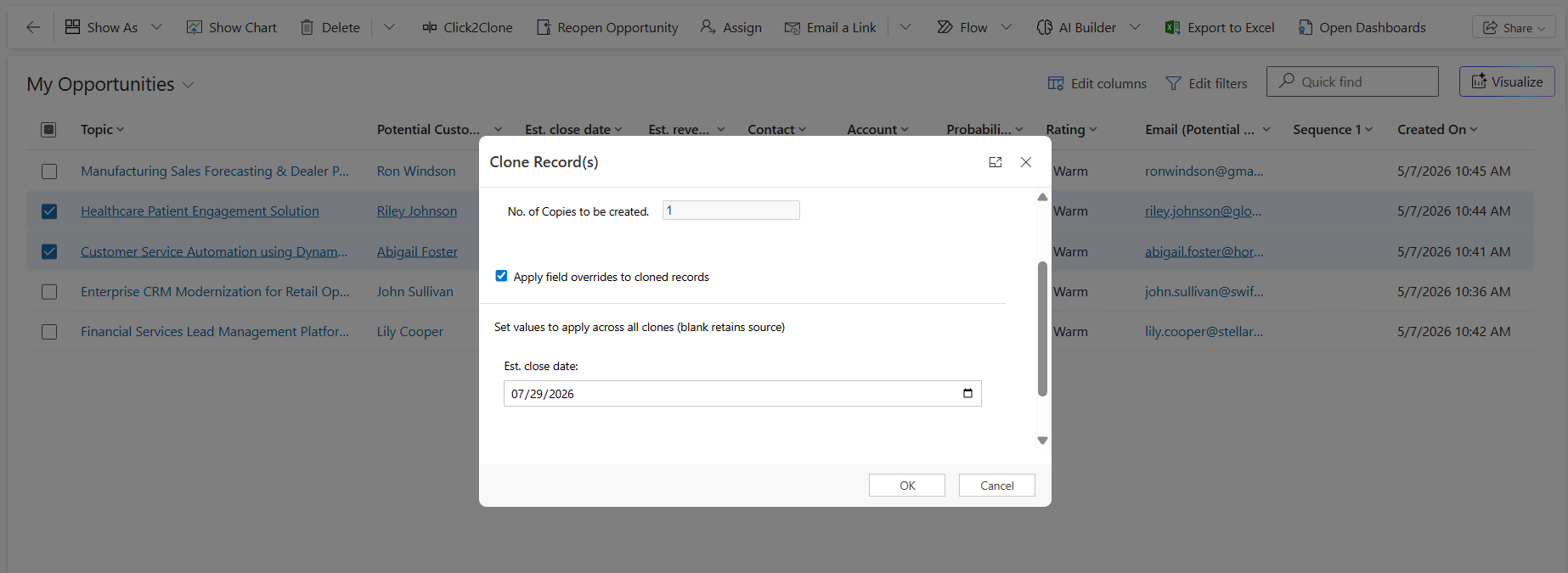 Update Fields During Cloning in Dynamics 365 CRM