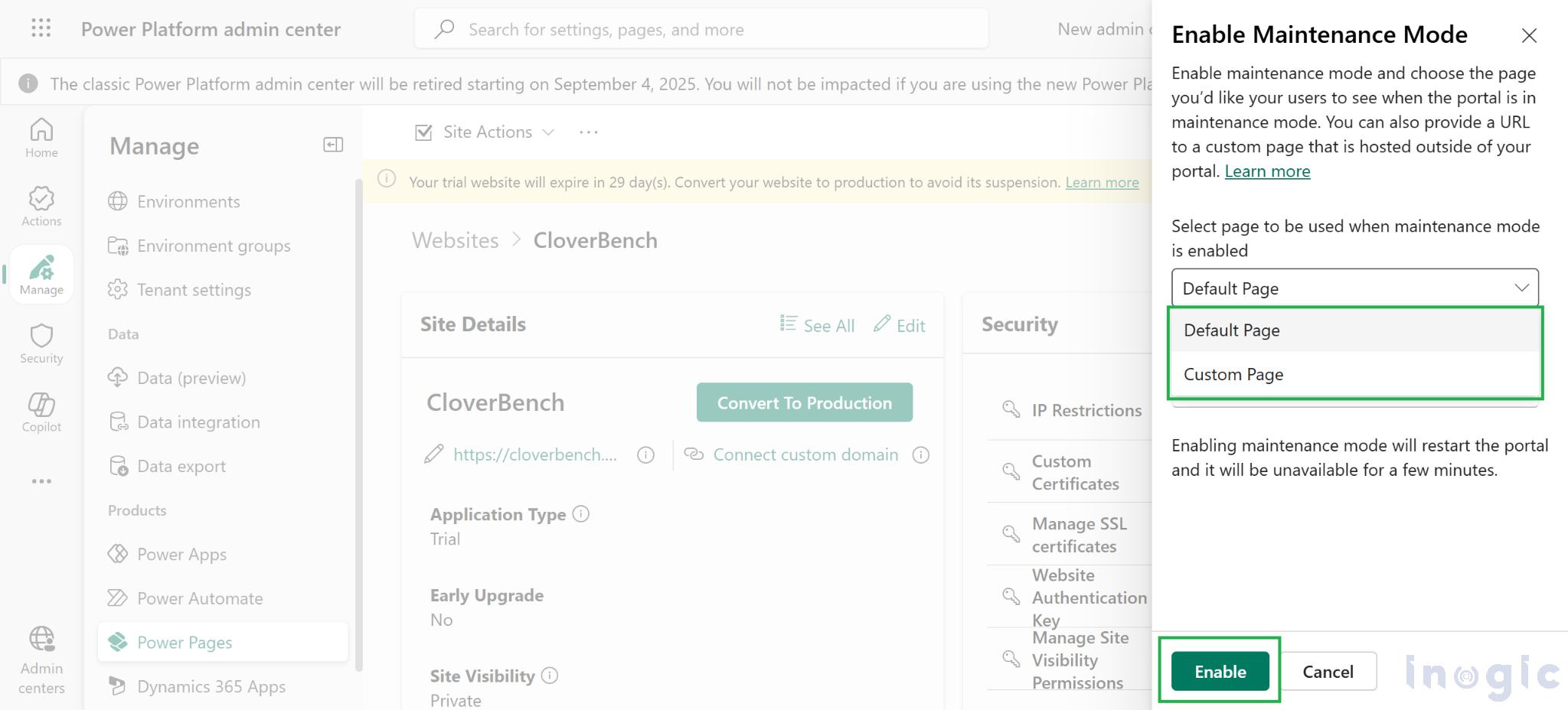 Use Maintenance Mode to Control Your Power Pages Site