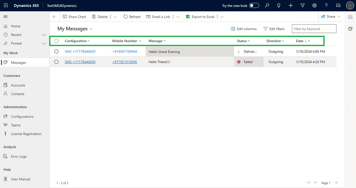 Integrate Text SMS with Dynamics 365 CRM