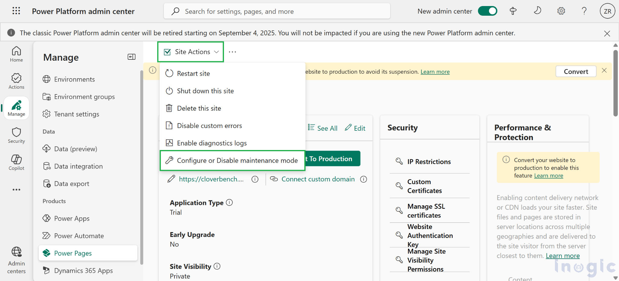 Use Maintenance Mode to Control Your Power Pages Site