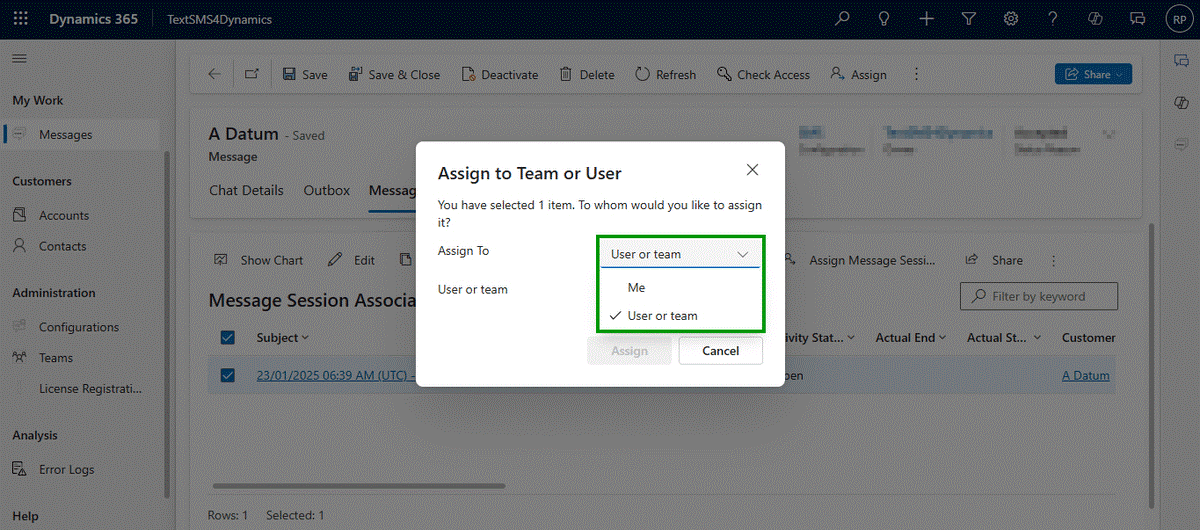Integrate Text SMS with Dynamics 365 CRM