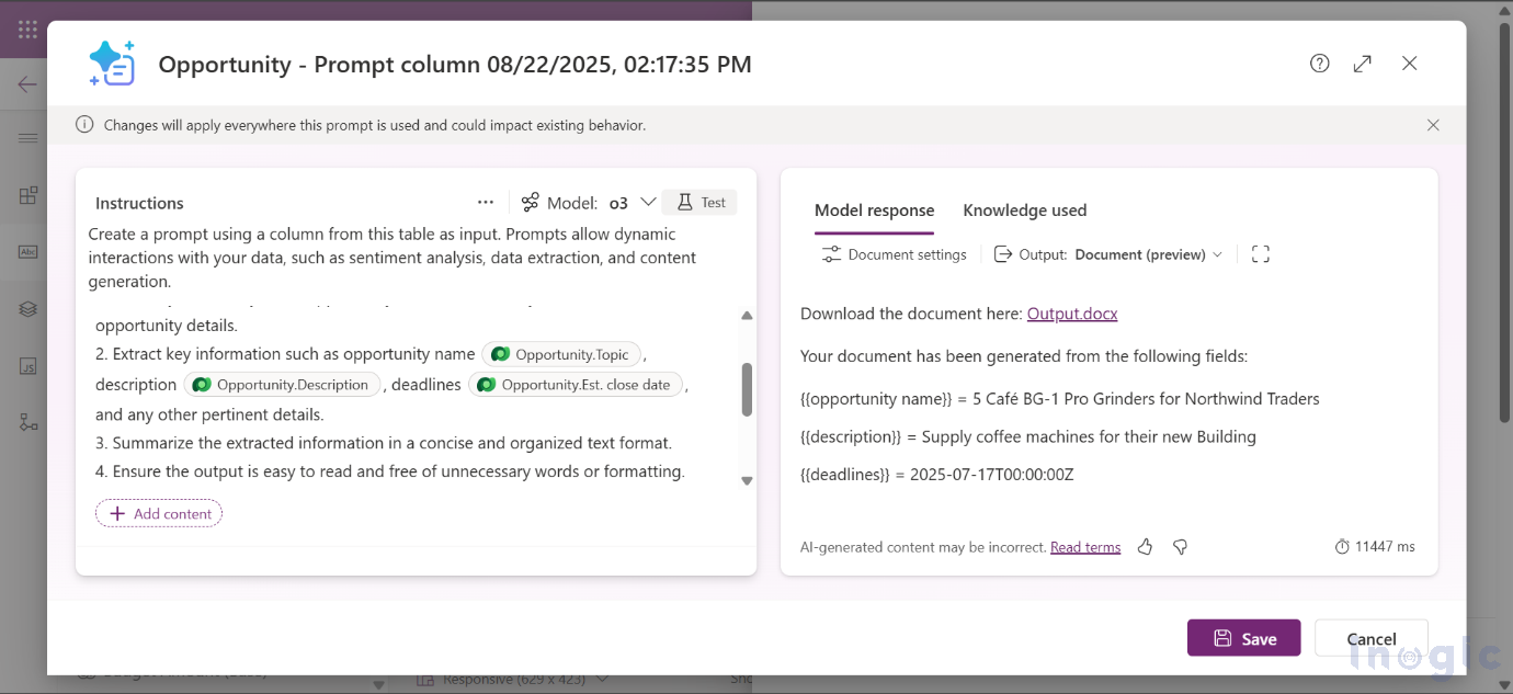 Copilot Custom Prompts and AI Builder in Dynamics 365 Sales