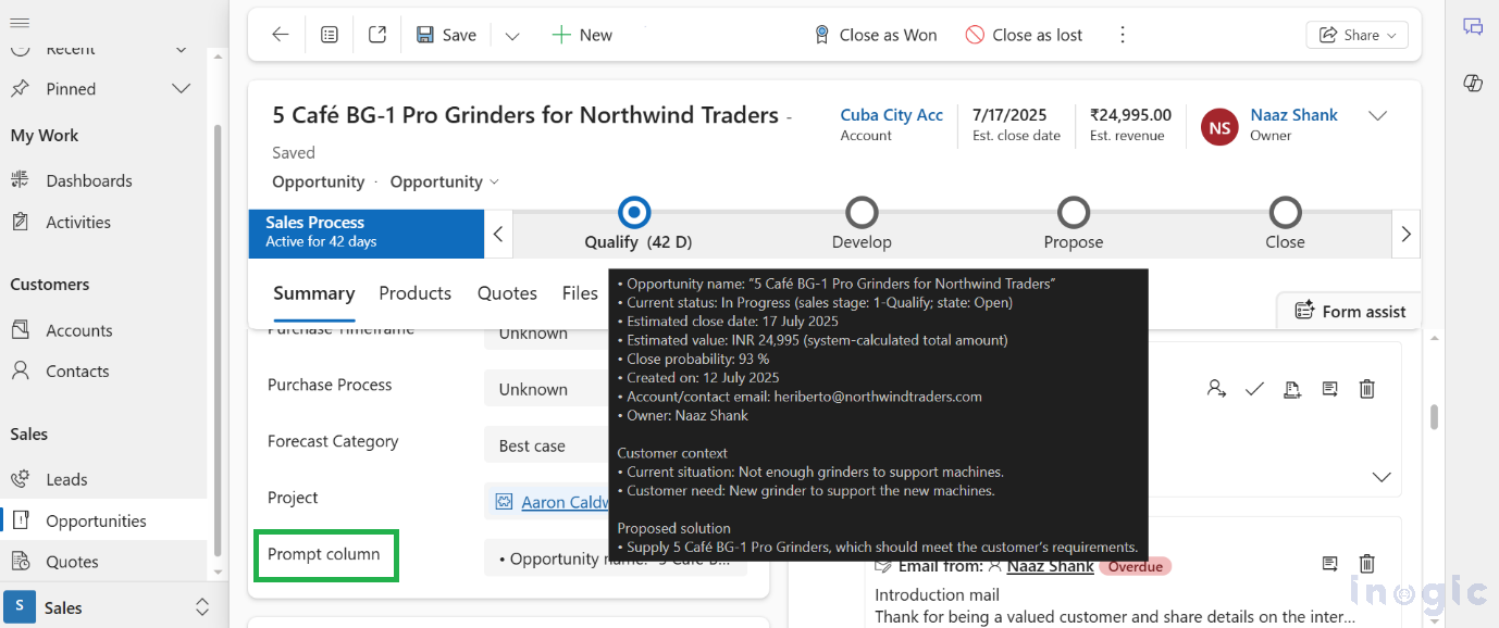 Copilot Custom Prompts and AI Builder in Dynamics 365 Sales