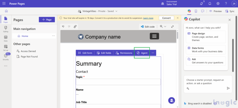 How to Create an AI Agent from a Form in Microsoft Power Pages using ...