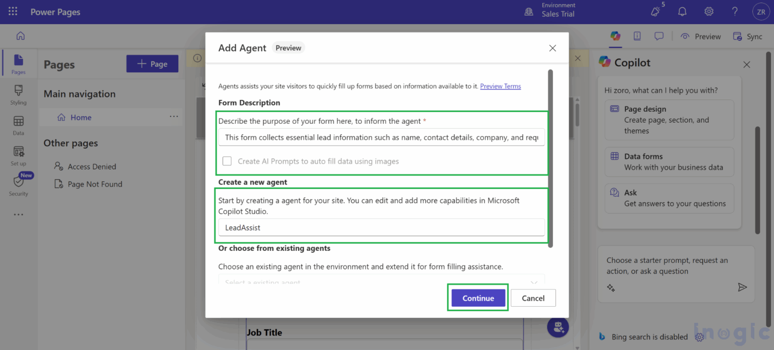 Power Pages Web Roles Modeling Example How to Create an AI Agent from a Form in Microsoft Power Pages using ...
