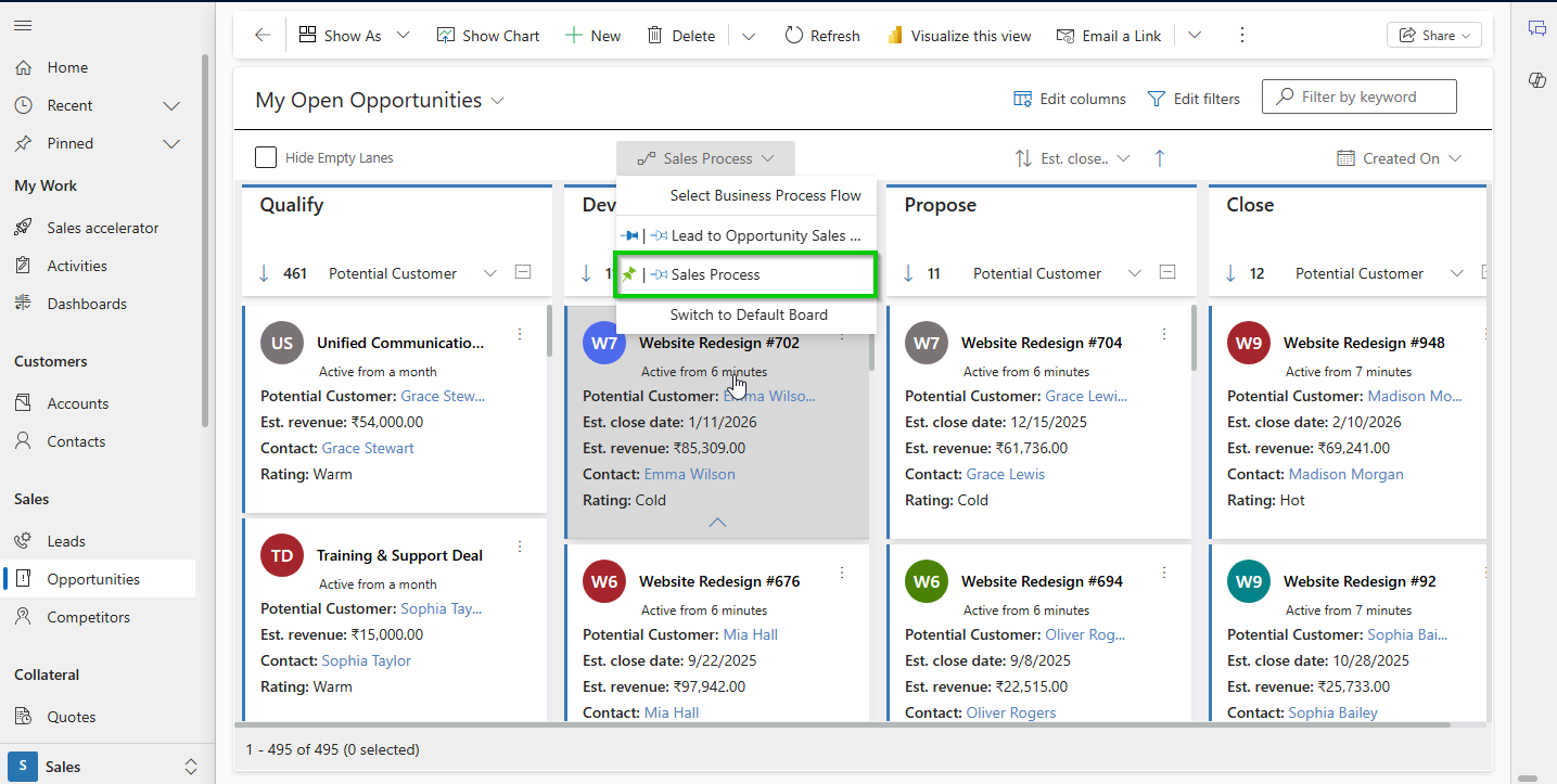 Dynamics 365 Kanban