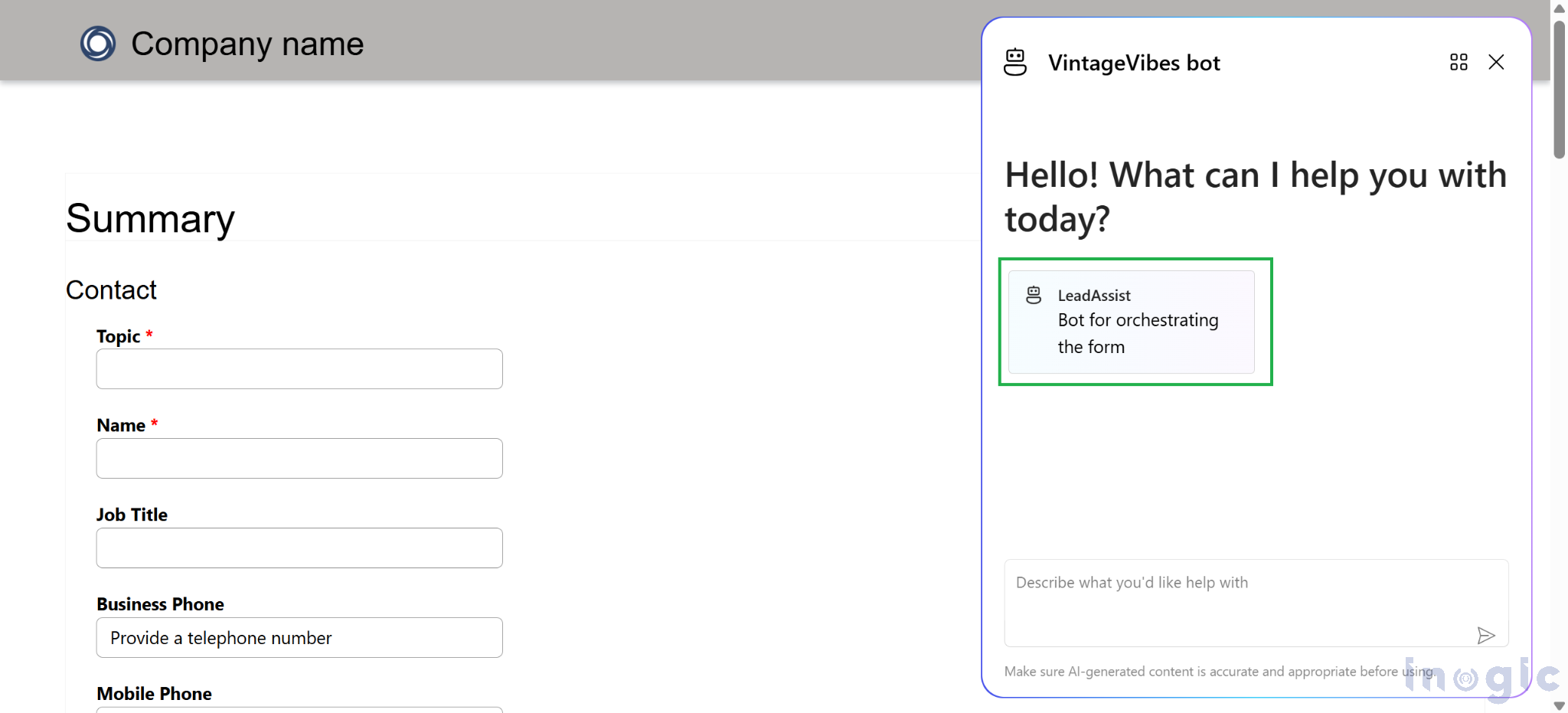Microsoft Power Pages using Copilot Studio