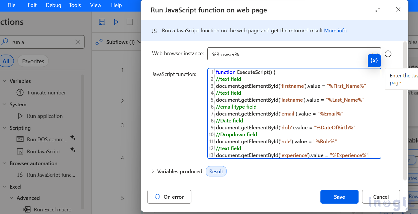 Power Automate Desktop and JavaScript
