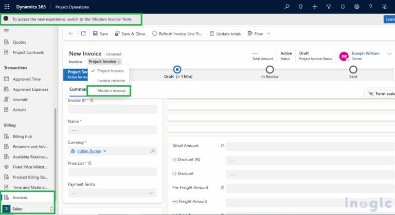 How to Use Modern Invoicing in Project Operations - Microsoft Dynamics ...