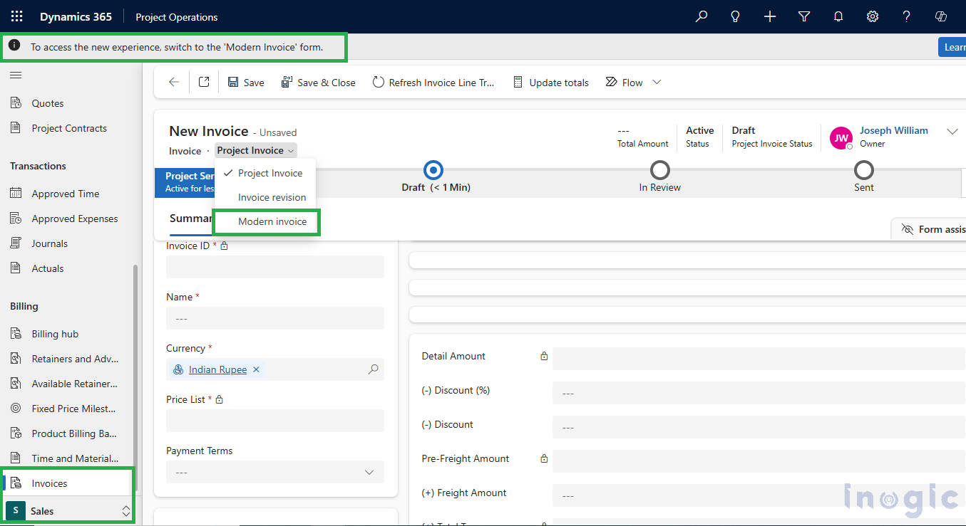 Modern Invoicing in Project Operations