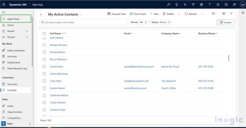 Power Apps Using Agent Feed