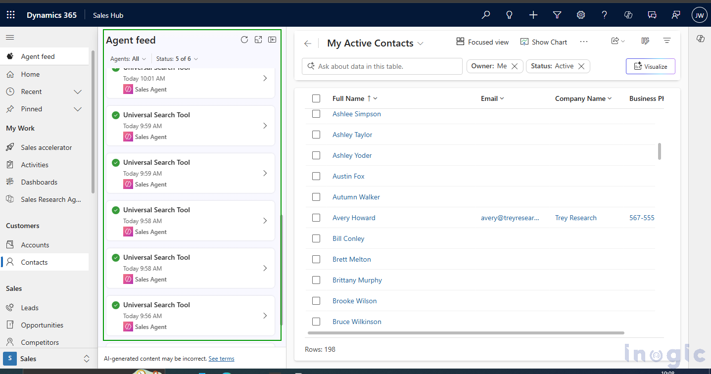 Power Apps Using Agent Feed