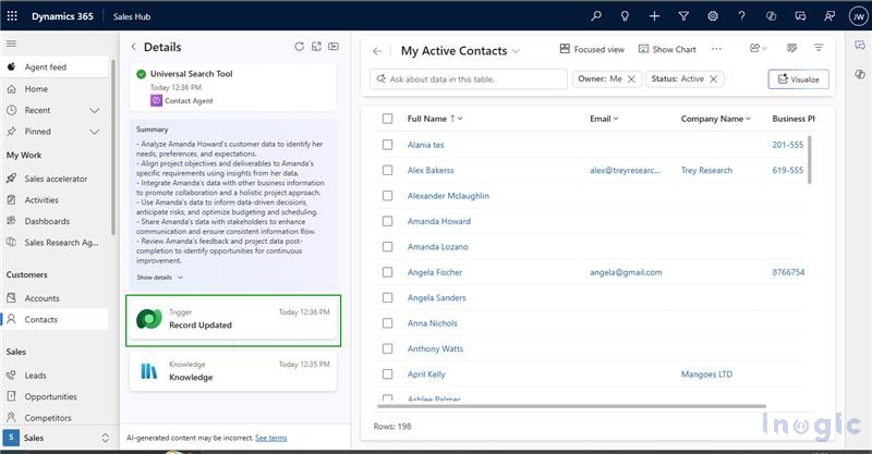 Power Apps Using Agent Feed