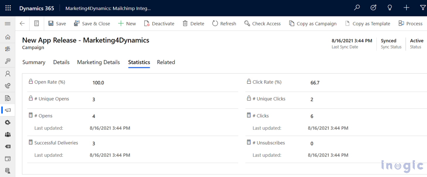 Dynamics 365 CRM with Mailchimp