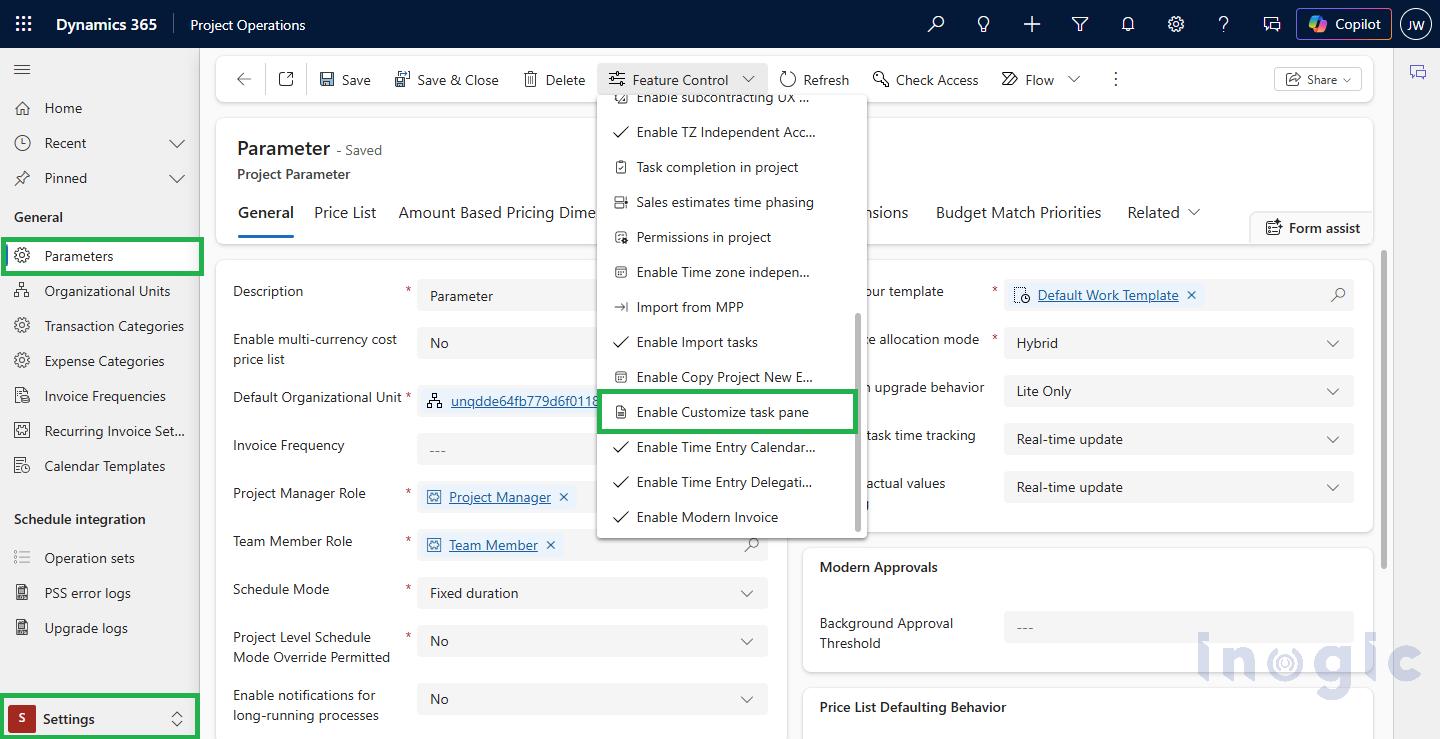How to Customize the Task Pane in Project Operations