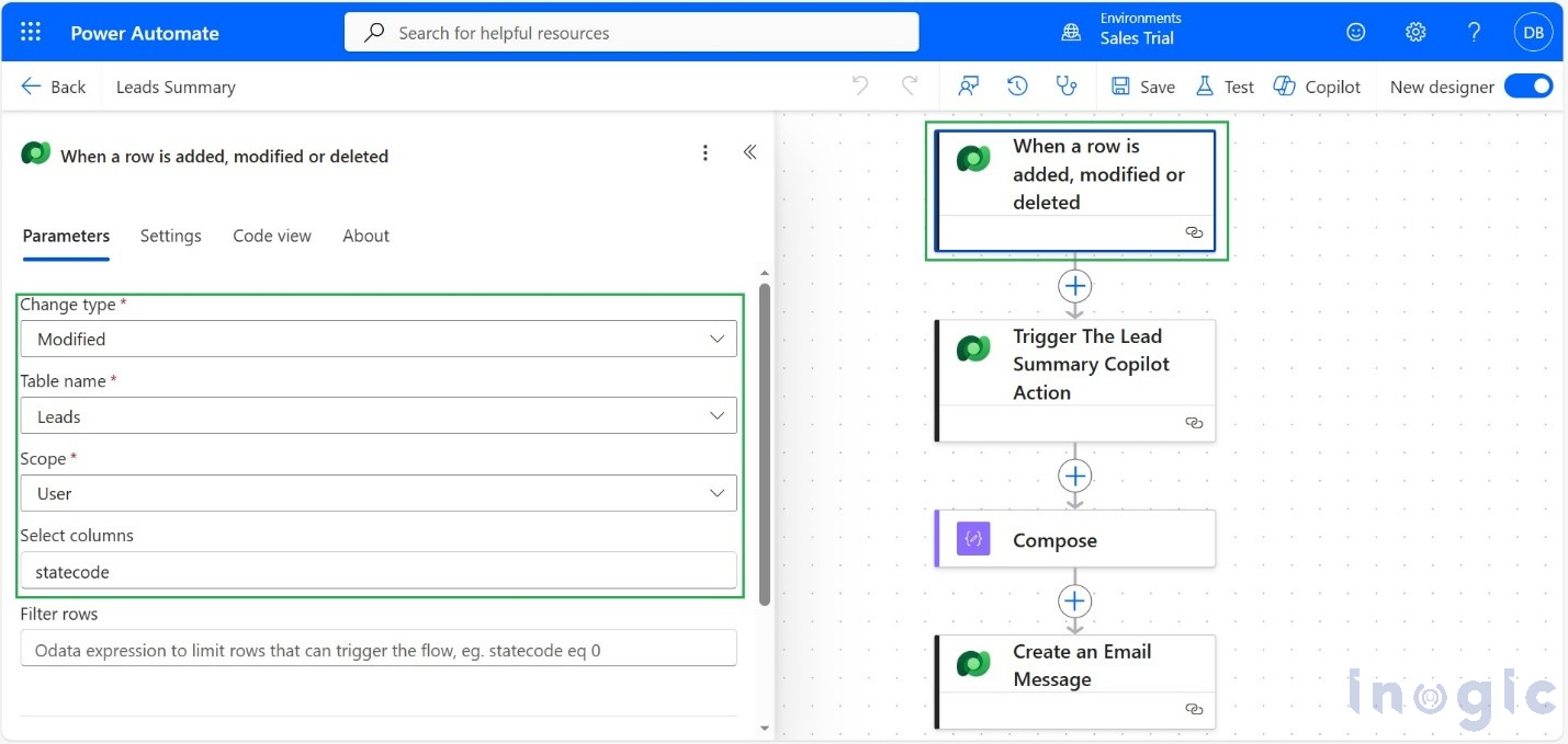 Copilot Actions using Power Automate Flow