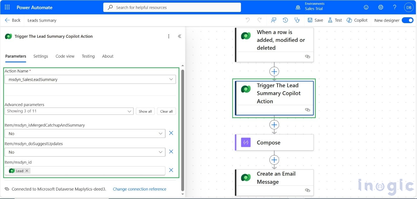 Copilot Actions using Power Automate Flow