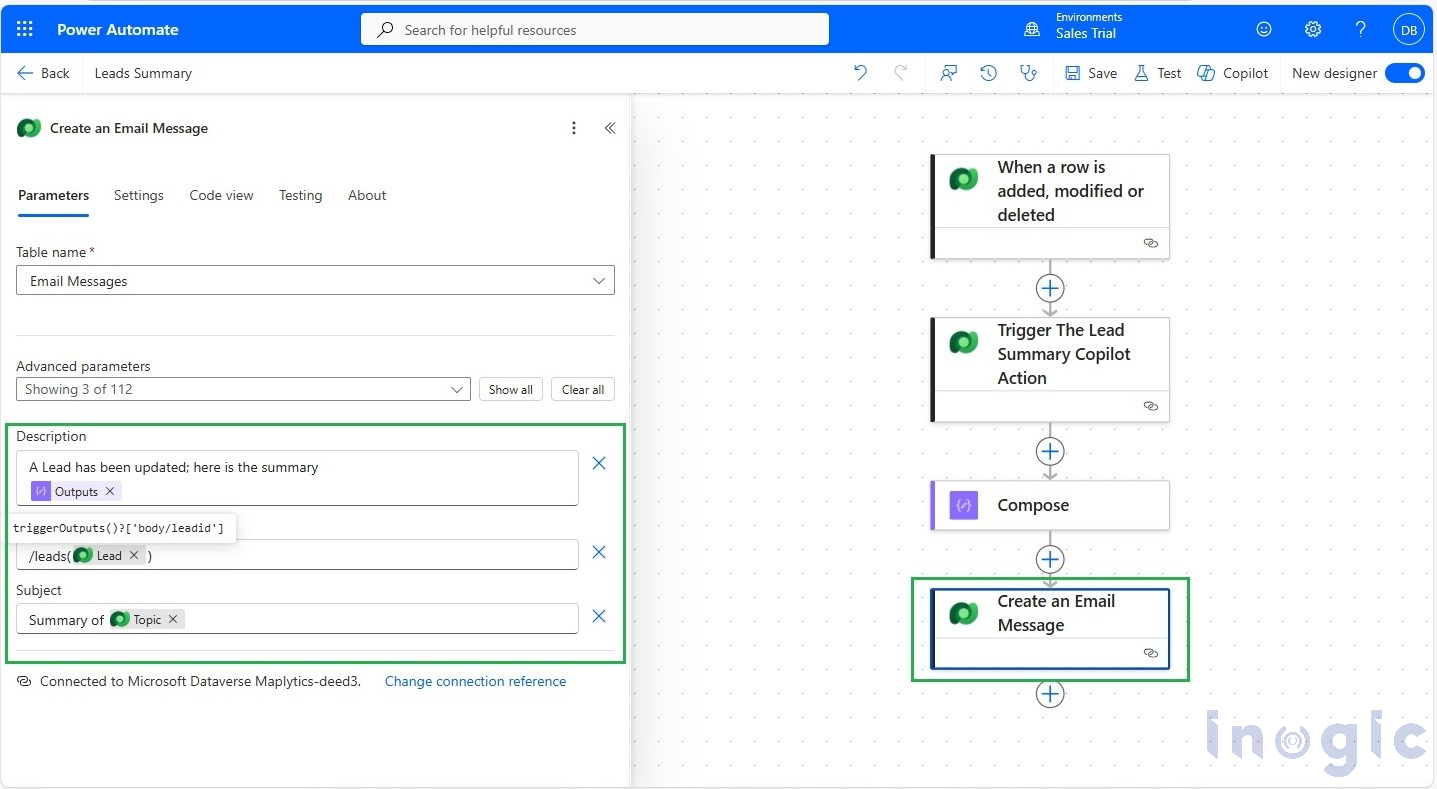 Copilot Actions using Power Automate Flow