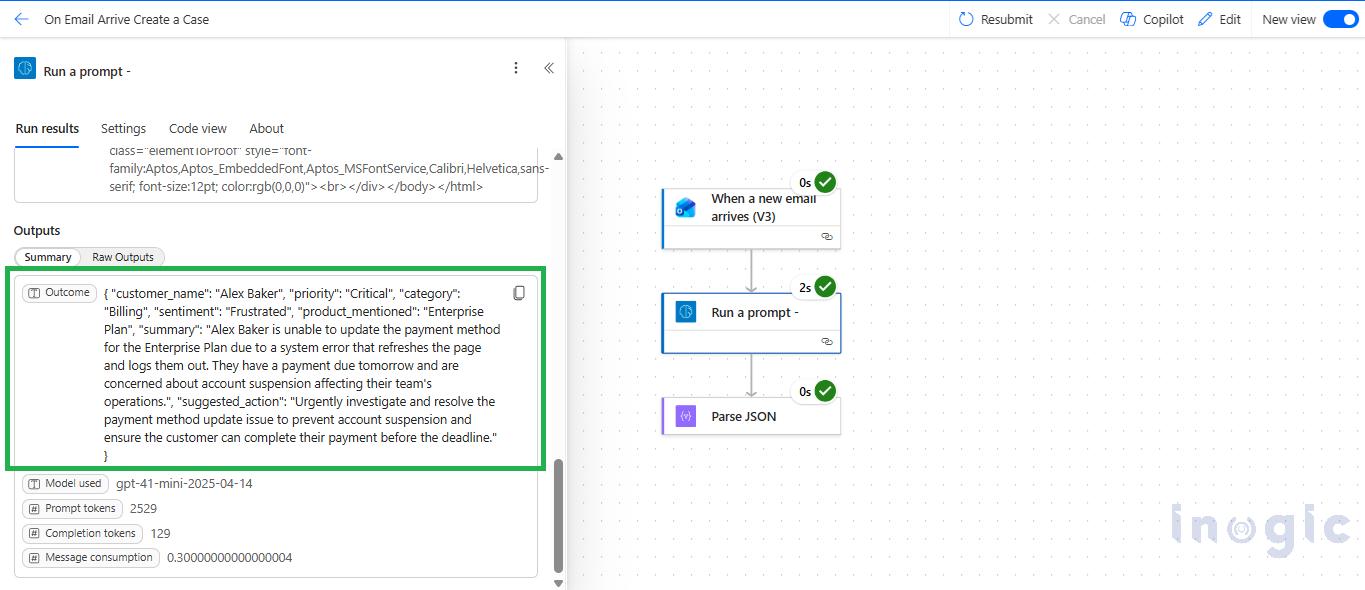 Configuring JSON Output with AI Builder Prompts in Power Apps