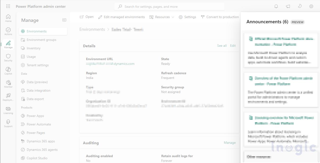 Admin Center Notifications