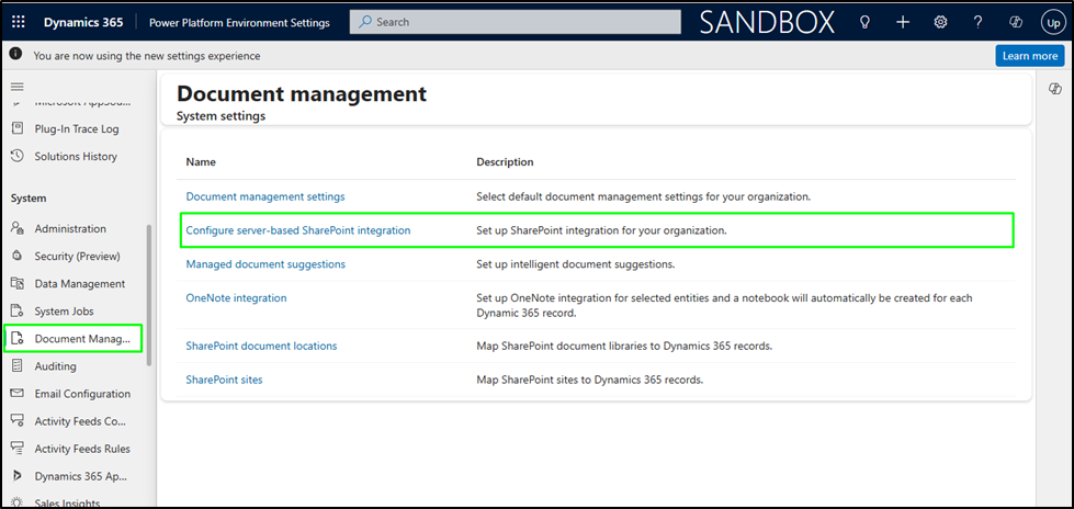 Dynamics 365 SharePoint Integration