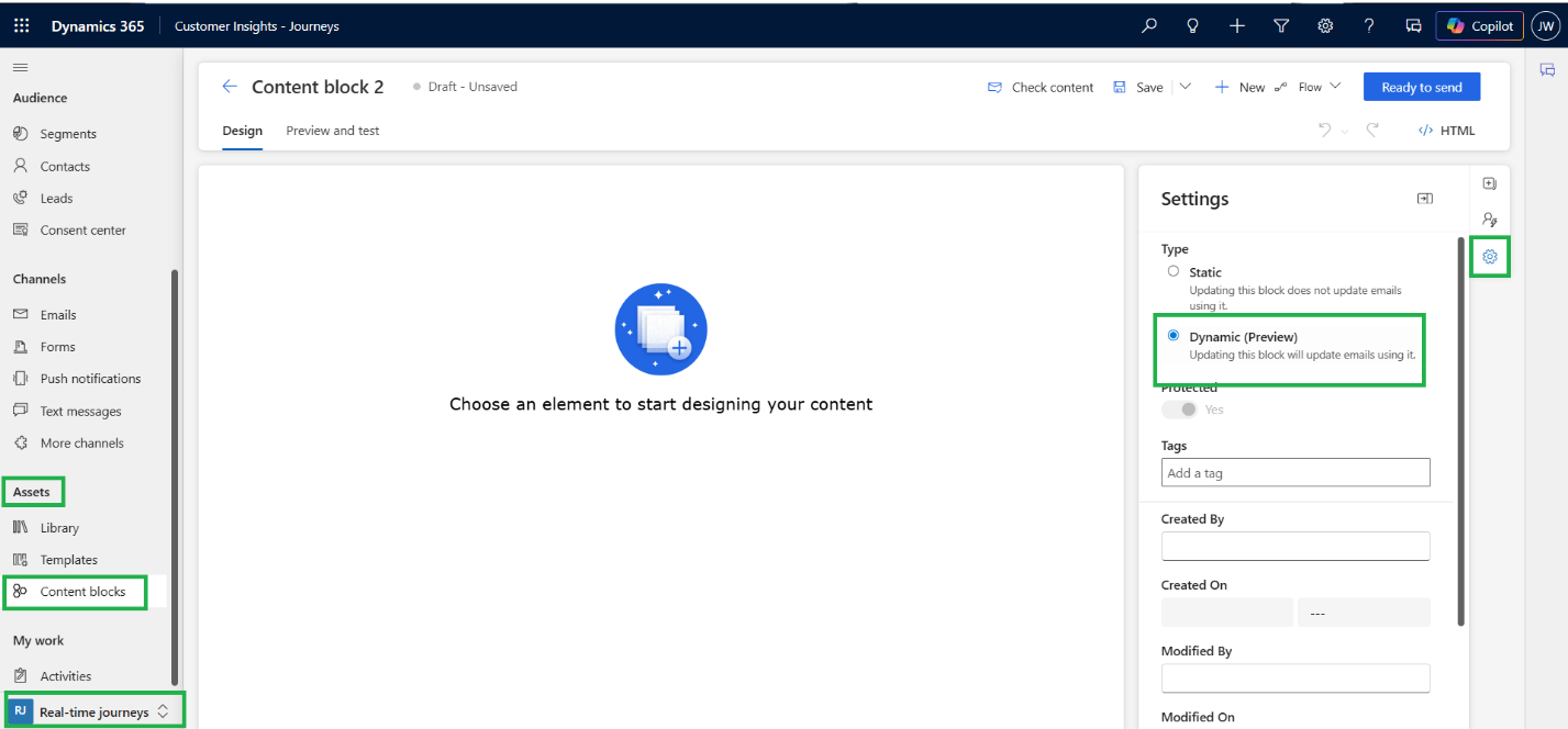 Dynamic Content Blocks in Customer Insights