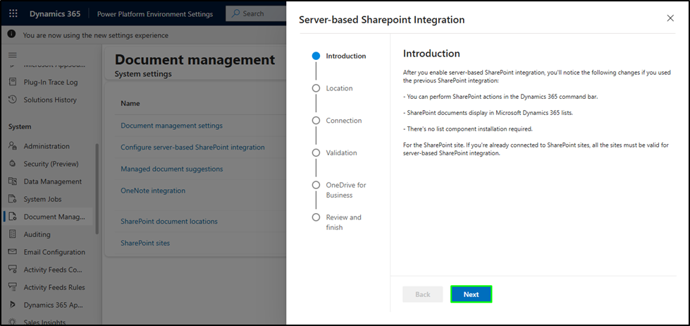 Dynamics 365 SharePoint Integration