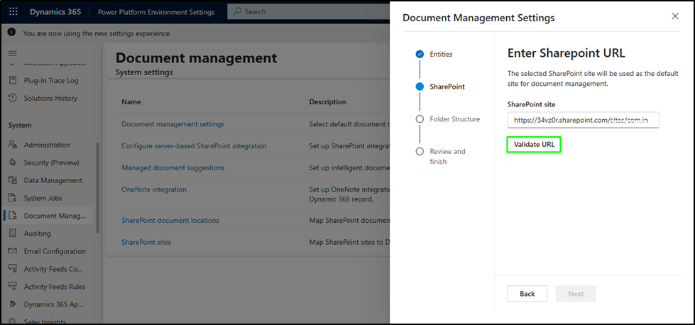 Dynamics 365 SharePoint Integration