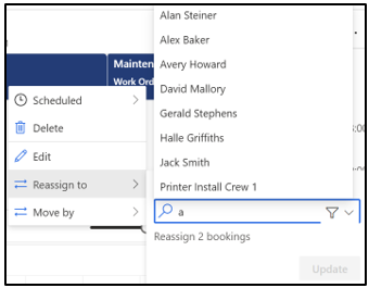 Bulk Update of Multiple Bookings Resource Reassignment and Time Shifting