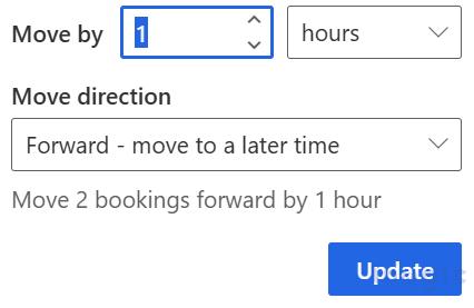 Bulk Update of Multiple Bookings Resource Reassignment and Time Shifting