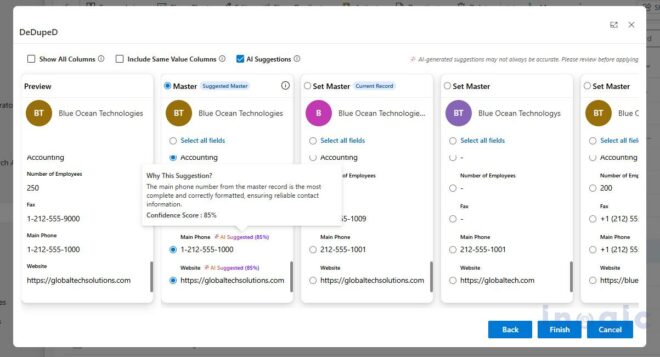 AI Duplicate Merge & Master Selection in Dynamics 365