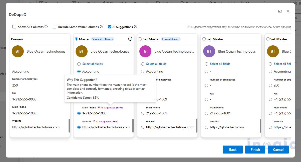 AI-Powered Duplicate Merge and Master Record Selection in Dynamics 365 CRM