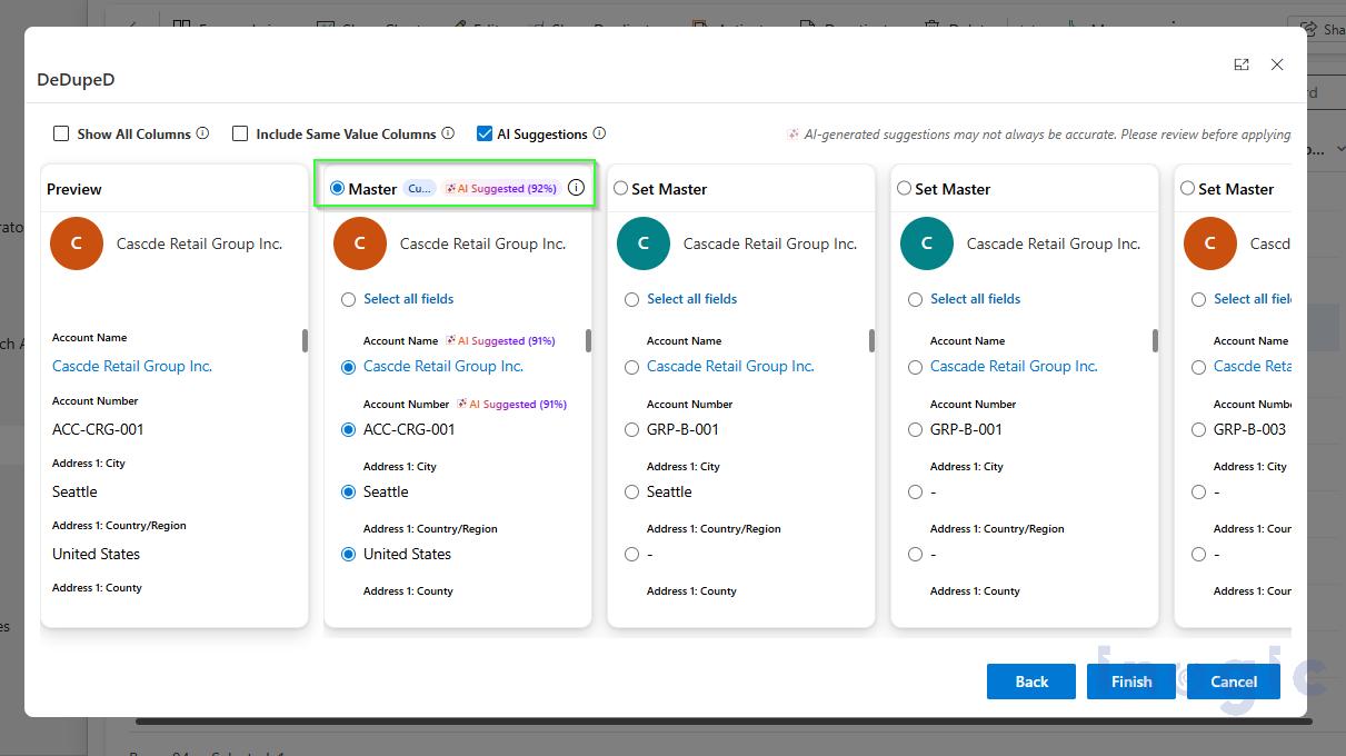 AI-Powered Duplicate Merge and Master Record Selection in Dynamics 365 CRM