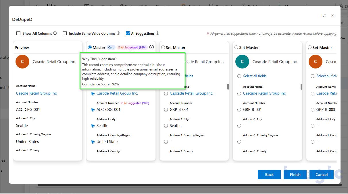 AI-Powered Duplicate Merge and Master Record Selection in Dynamics 365 CRM