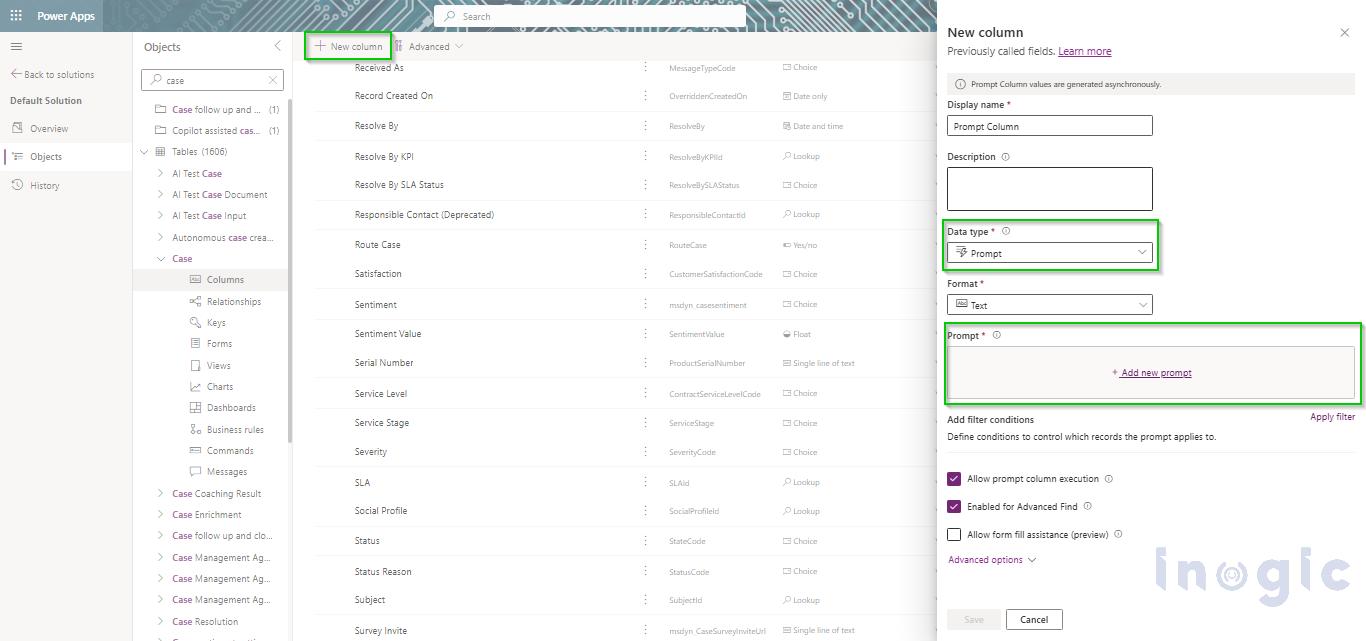 Optimizing Prompt Columns in Microsoft Dataverse with Filters
